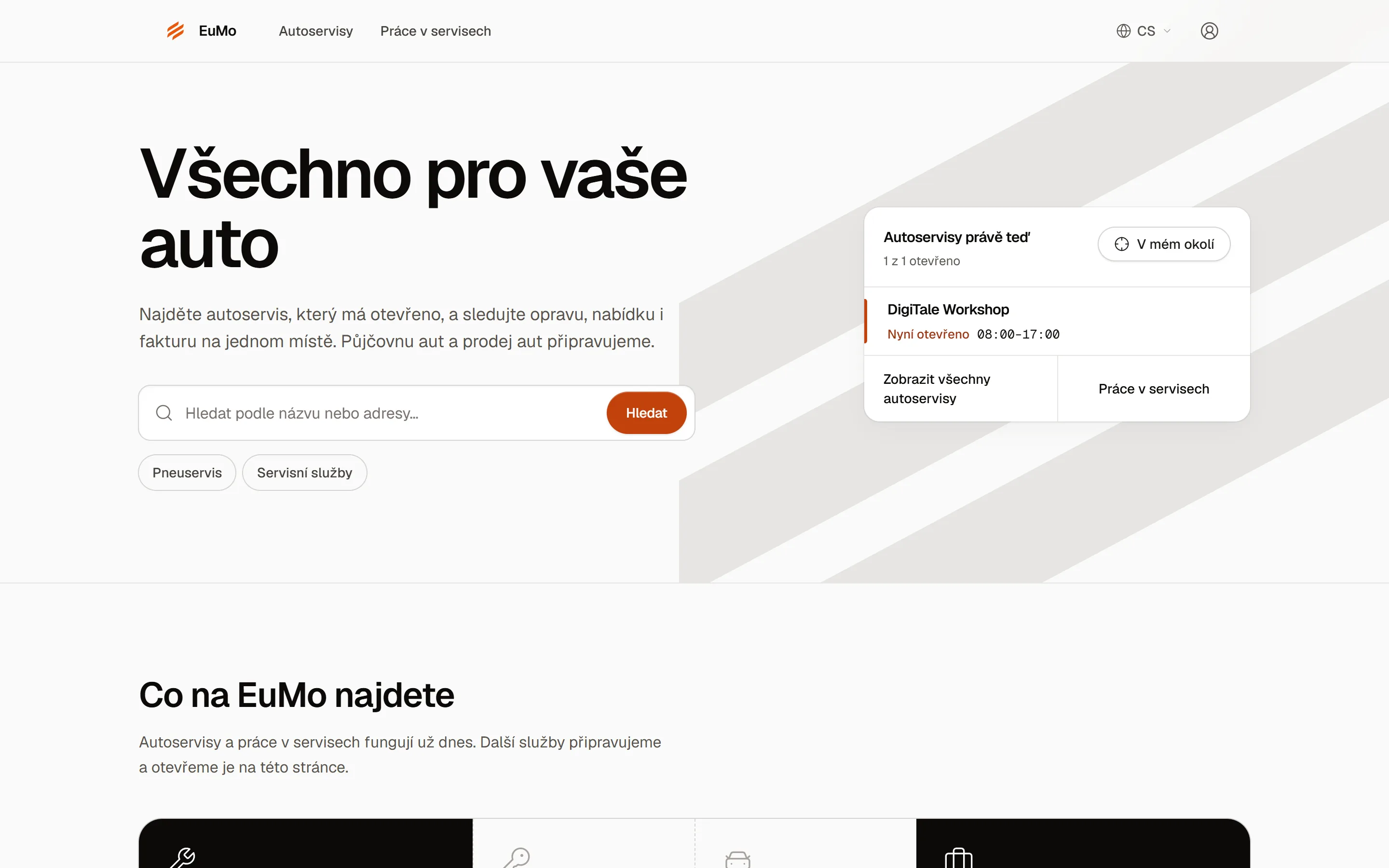 Screenshot of EuMo Customer Portal